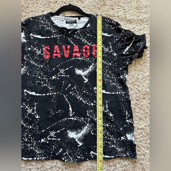 Brave Soul London Shirt Graphic Tee Savage Short Sleeve Paint Splatter Medium - Picture 5 of 6